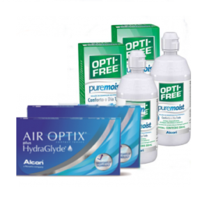 Air Optix Plus Hydraglyde cx 6x2 + Pure Moist 300ml x 2