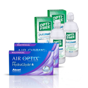 Air Optix Plus Hydraglyde Multifocal cx 6 x 2 + Pure Moist 300ml x 2
