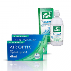 Air Optix Plus Hydraglyde Astigmatism cx 3 x 2 + Pure Moist 300ml