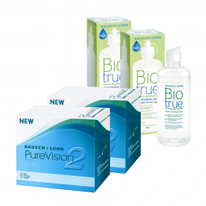 Pure Vision 2HD 6 x 2 + Biotrue 300ml x 2