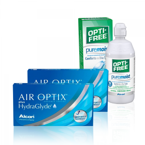 Air Optix Plus Hydraglyde cx 3 x 2 + PureMoist 300ml